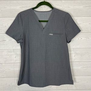Figs Heather Gray Scrub Top Size Small